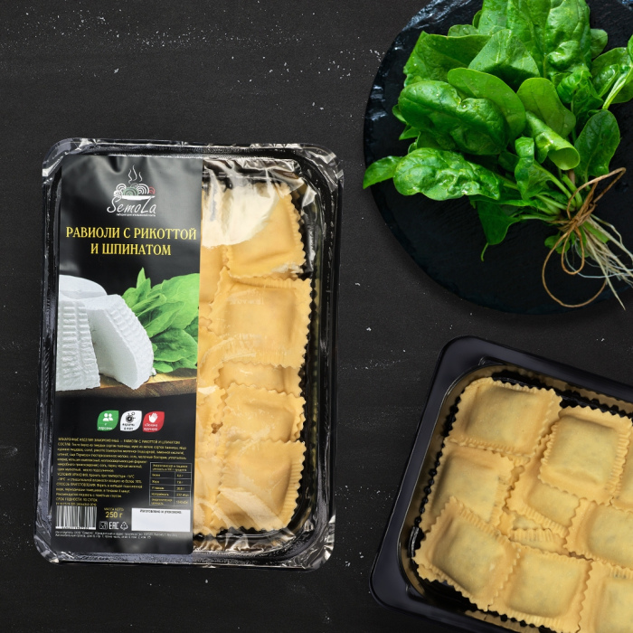 Равиоли рикотта со шпинатом 